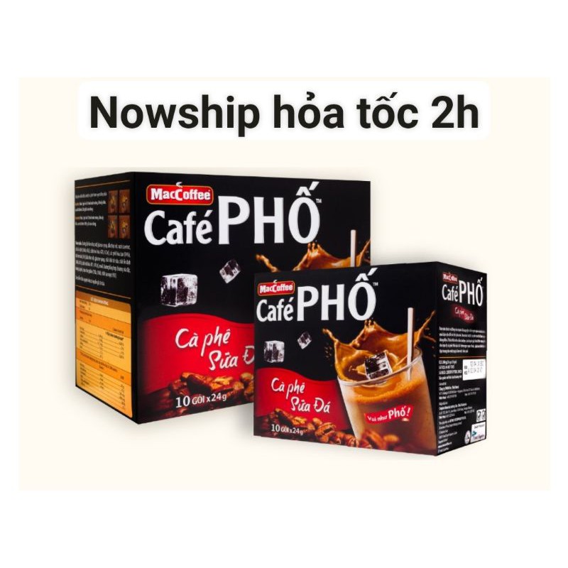 [Mã 267FMCGSALE giảm 8% đơn 500K] Cà phê phố sữa đá gói 24g * 10 gói