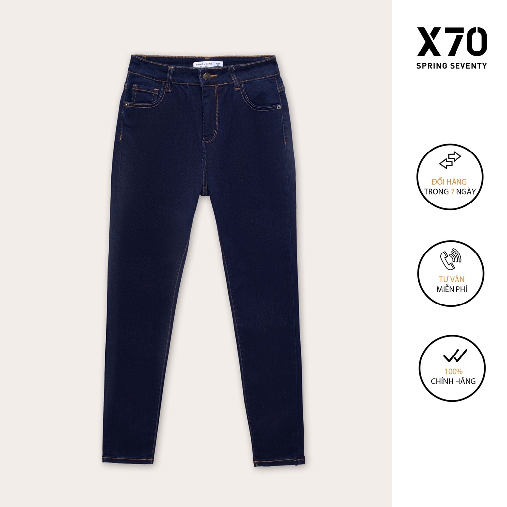 Quần Jean Nữ Trơn Kiểu Dáng Skinny Thiết Kế Khoá Kéo Có Túi Thời Trang X70 - 05590021