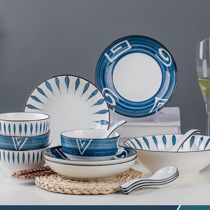 (Sẵn) Set bát 18 món phối màu phong cách Nhật Bản