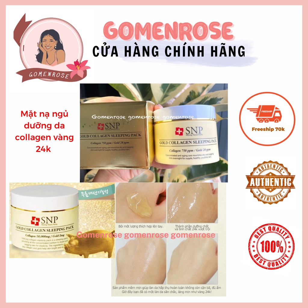 Mặt Nạ Ngủ Tinh Chất Vàng 24k SNP Gold Collagen Sleeping Pack 100g