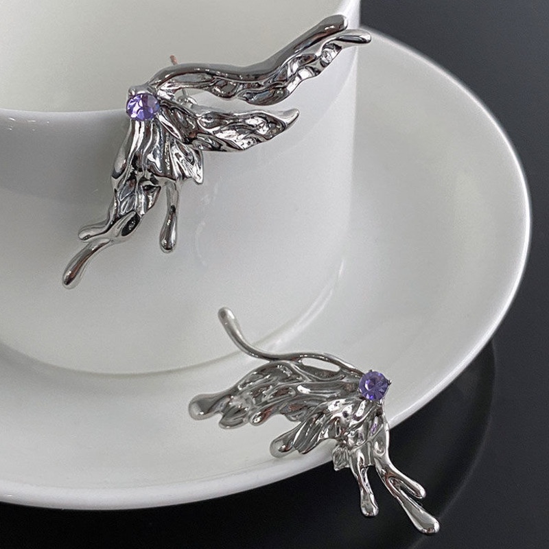 Khuyên Tai Hình Cánh Bướm Phong Cách Hip Hop Âu Mỹ Thời Trang