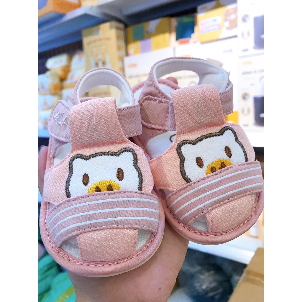 Giày tập đi chuẩn y khoa đế cao su non chống trơn trượt UALA ROGO bé trai bé gái mềm nhẹ Gấu Teddy heo núp 5475 5525