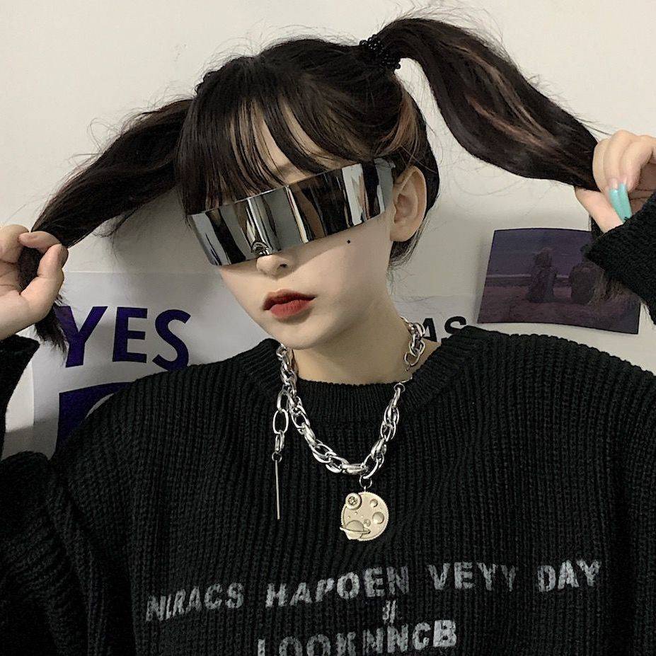 Kính Phát Sáng。 Kính Mắt Công Nghệ Cao Kiểu hip hop Lolita Nhật Bản Cho Nữ one