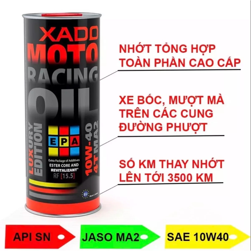 Nhớt Tổng Hợp Xado Racing 10W40 1L