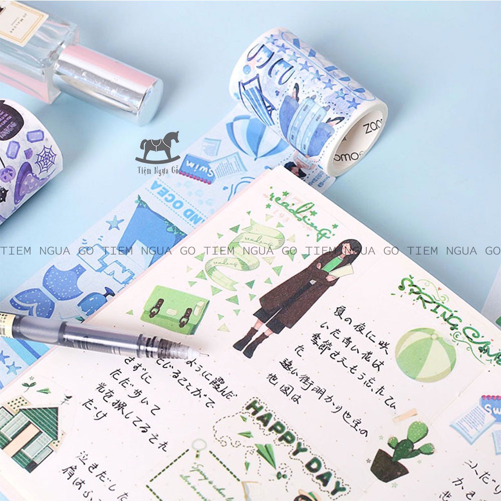 Cuộn Washi Tape Colorful Daily Girl Trang Trí Scrapbook, Nhật Kí, Lịch Trình, Dùng Làm Giấy Gói Quà - Tiệm Ngựa Gỗ