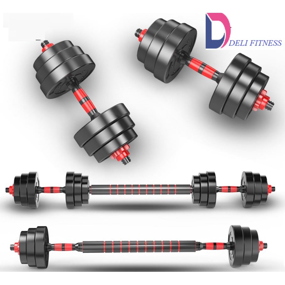 Tạ tập tay đẩy đẩy kết hợp, 40 KG tạ nam nữ tập gym tập thon tay, dụng cụ gym đa năng Deli Fitness Bảo Hành 12 Tháng