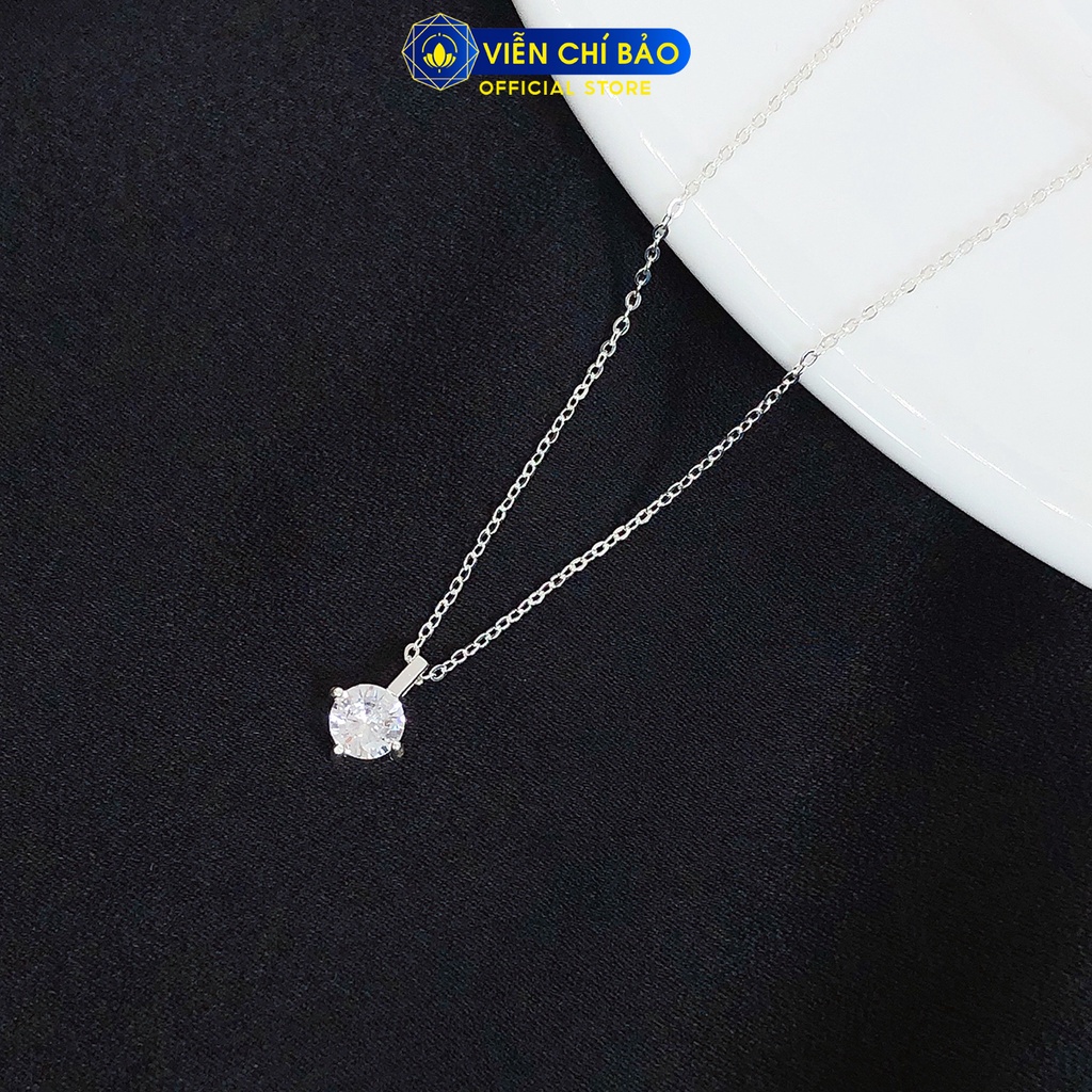 Dây chuyền bạc nữ đính đá nhỏ nữ bạc 925 thời trang phụ kiện trang sức nữ Viễn Chí Bảo D400473-