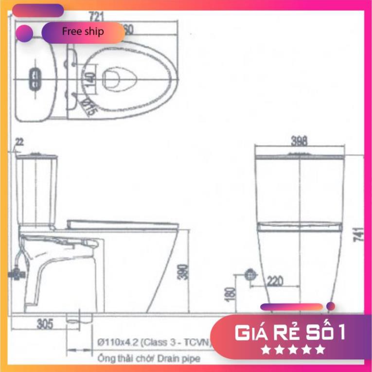 (New2021) Bồn cầu 2 khối INAX AC-602VN chính hãng miễn phí giao HCM