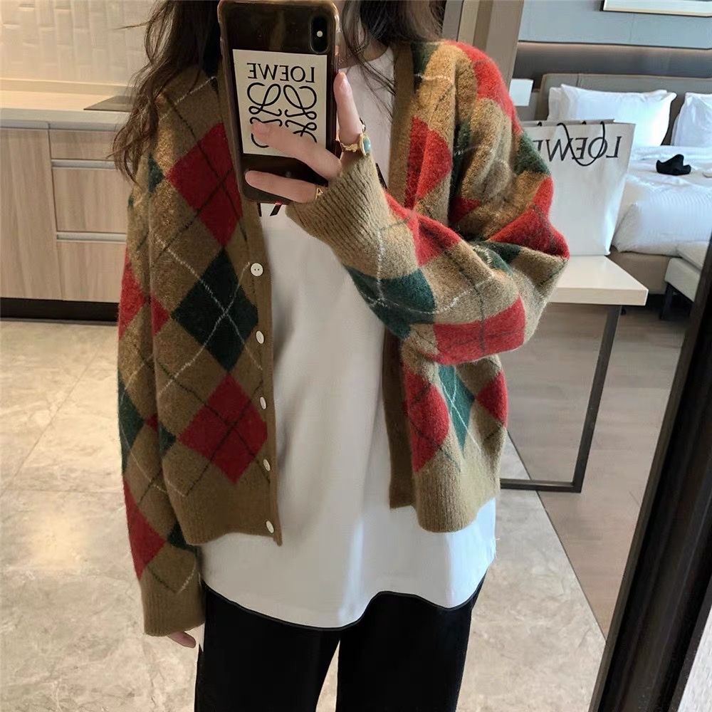 Áo Len Cardigan Nữ Hàn Quốc Với Chất Liệu Len Mềm Mại Dáng Ngắn Cực Xinh 2 Màu : Xanh , Đỏ Hàng Free Size SHOP HAMI AC01
