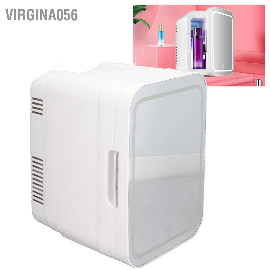 Có thể bán buôn Tủ lạnh nhỏ 4L Dung tích lớn Gương LED Mỹ phẩm Nước trái cây cho Văn phòng ô tô tại nhà EU Cắm 220V Hàng giao ngay Virgina056