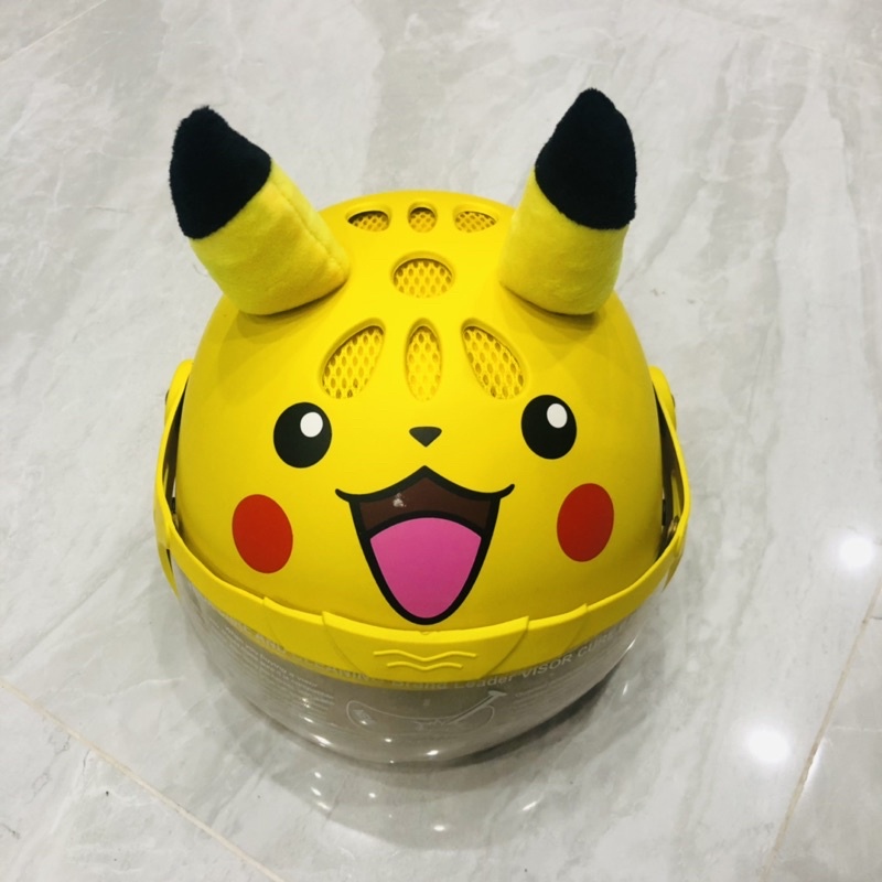 Mũ nón bảo hiểm trẻ em cho bé có kính nửa đầu, 1/2, 3/4 pikachu cá mập gấu siêu nhân dễ thương ngộ nghĩnh 3 4 5 6 tuổi