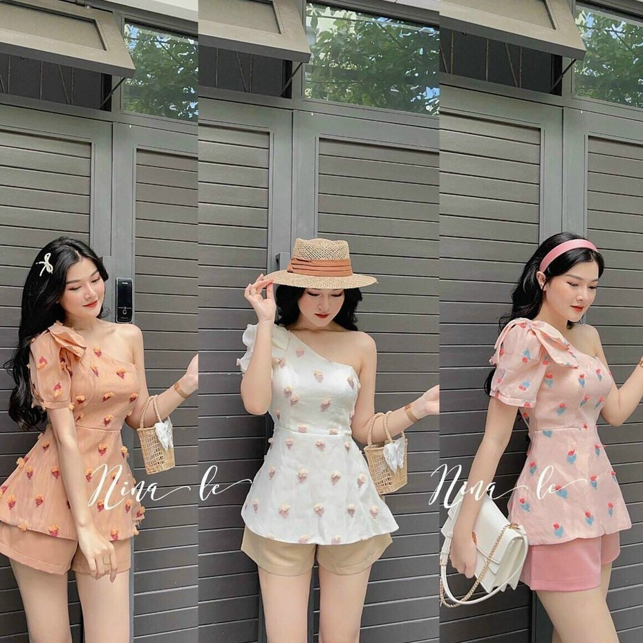 Sét đùi nơ vai lụa in kts quần chéo nhung ( có mut , áo có dây kéo ) 3 màu lộng lẫy qcs