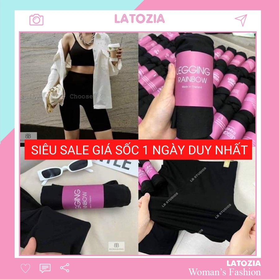 Quần Legging Lửng Thái Quần Legging Ngố Đùi Thái Cạp Chun Siêu Mịn Latozia QD04