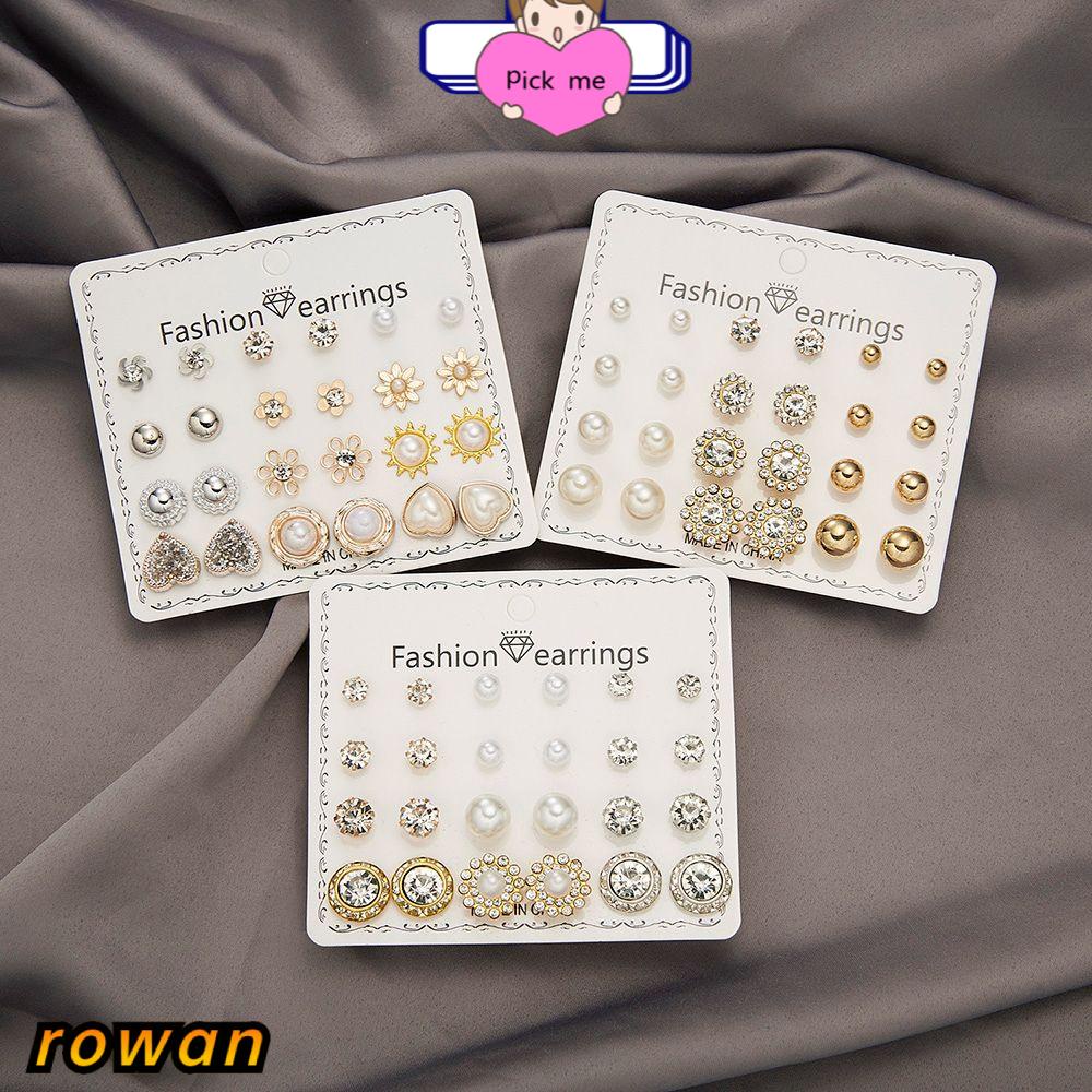 Set 12 Cặp Khuyên Tai Nhiều Kiểu Dáng Thời Trang Cho Nữ|Đơn Giản Dị Ứng Không Gây Dị Ứng