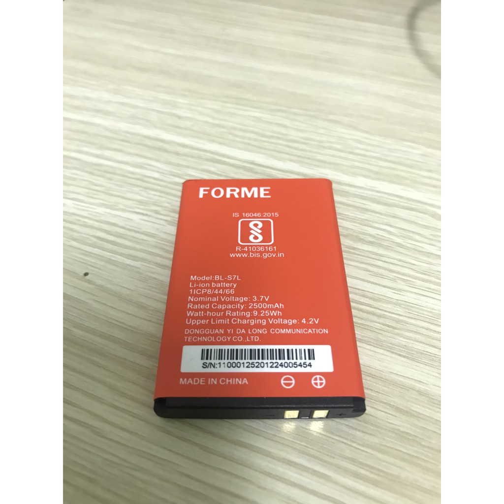 Pin BL-S7L, dung lượng 2500mAh, dùng cho điện thoại Forme Gorilla