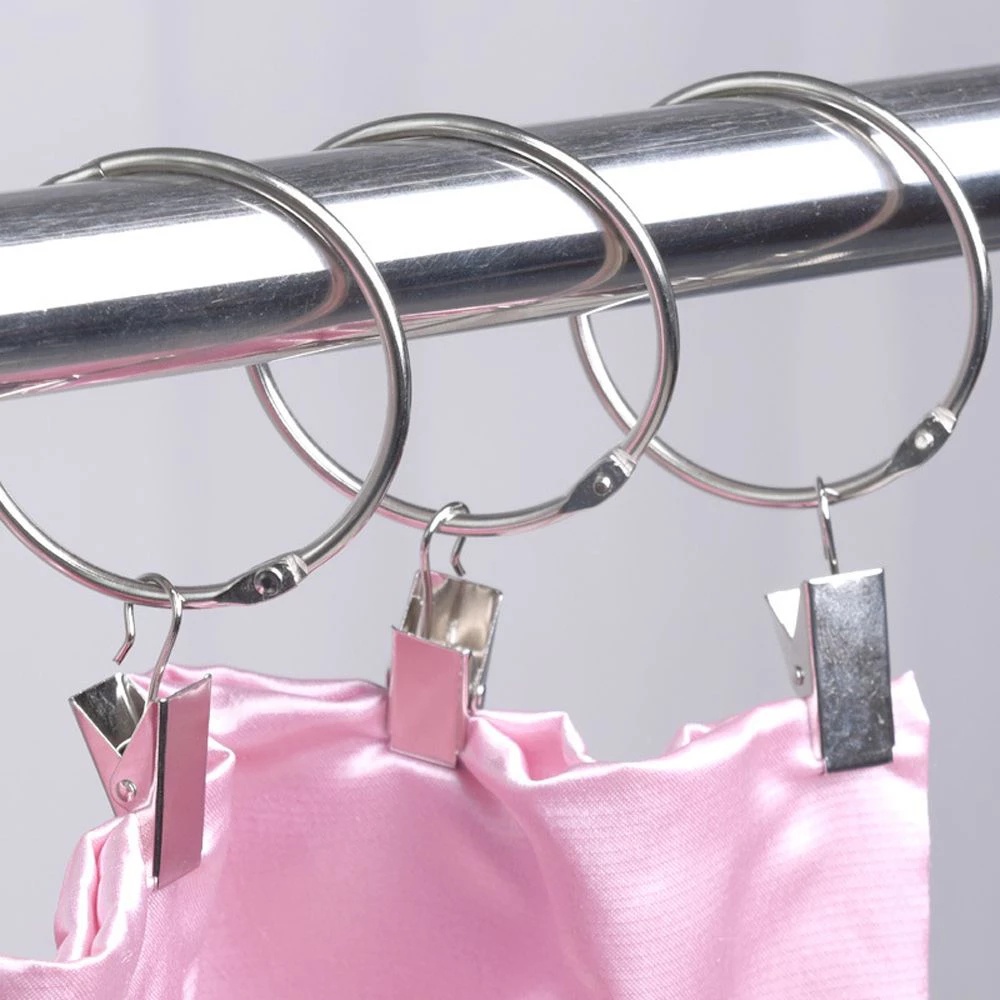 Set 10 Kẹp Treo Rèm Cửa Bằng Thép Không Gỉ Có Móc Treo Bằng Thép Không Gỉ