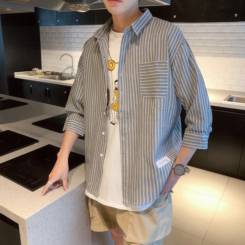 Áo Khoác Sơ Mi Tay Lỡ Phong Cách Hàn Quốc Dành Cho Nam