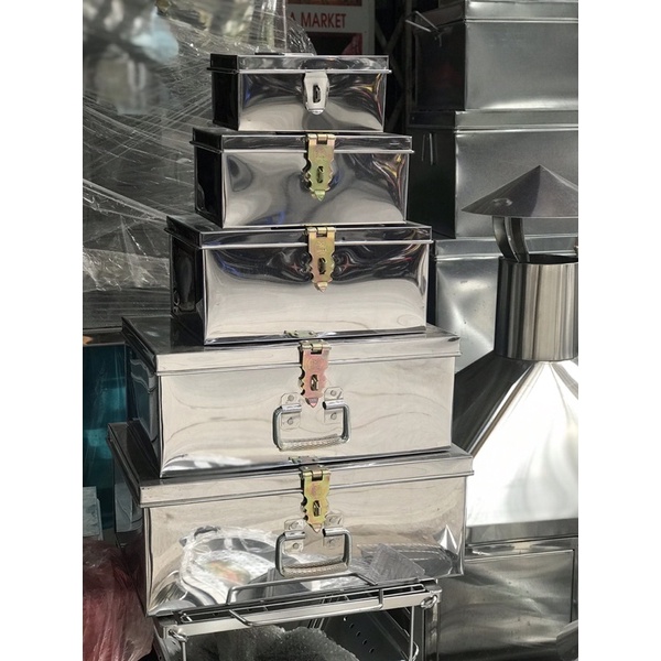 HÒM INOX CỠ NHỎ, HÒM TIỀN INOX CỠ NHỎ