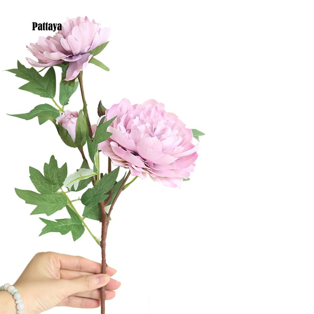 1 Chậu Hoa Mẫu Đơn Nhân Tạo Cho Trang Trí