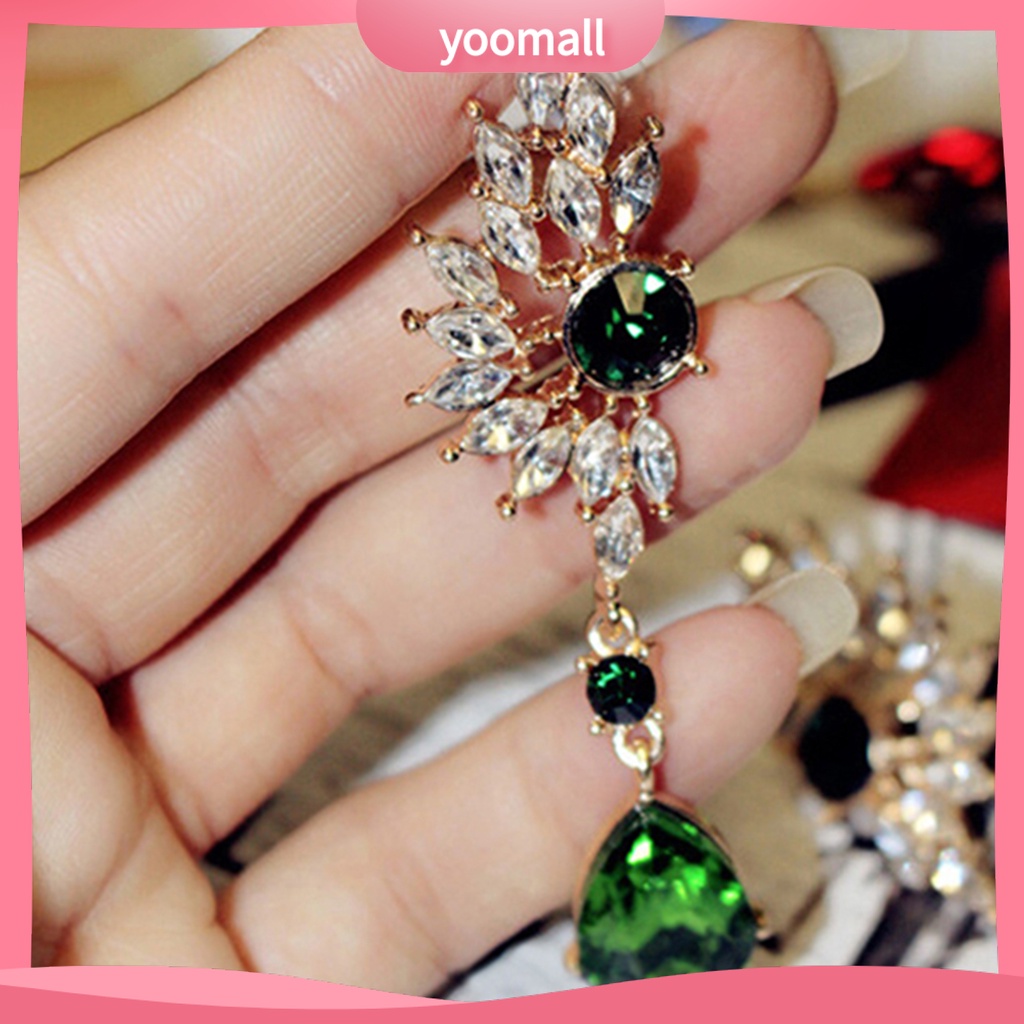 Bông Tai Dáng Dài Hình Đôi Cánh Đính Đá Cho Nữ