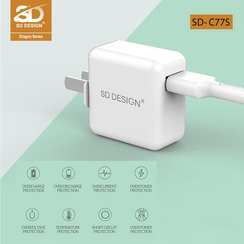 Củ sạc chính hãng SD DESIGN C77s chân gập 90 độ tiện lợi - Mango_Ovil