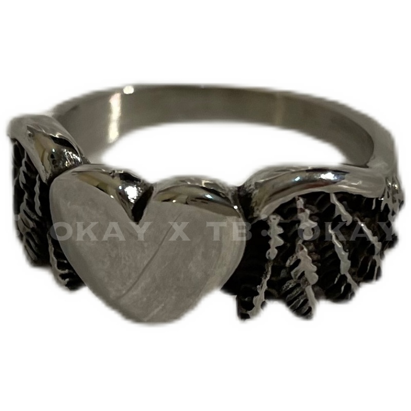 Nhẫn Hình Đôi Cánh Thiên Thần Phong Cách Retro Đường Phố