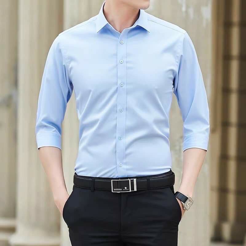 Áo sơ mi cao cấp hãng FATUNO - Chất liệu cotton lụa mềm mịn, dầy dặn, dáng slim body lên phom bao đẹp, dễ phối đồ
