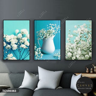 Tranh canvas bộ 3 tấm Bình Hoa