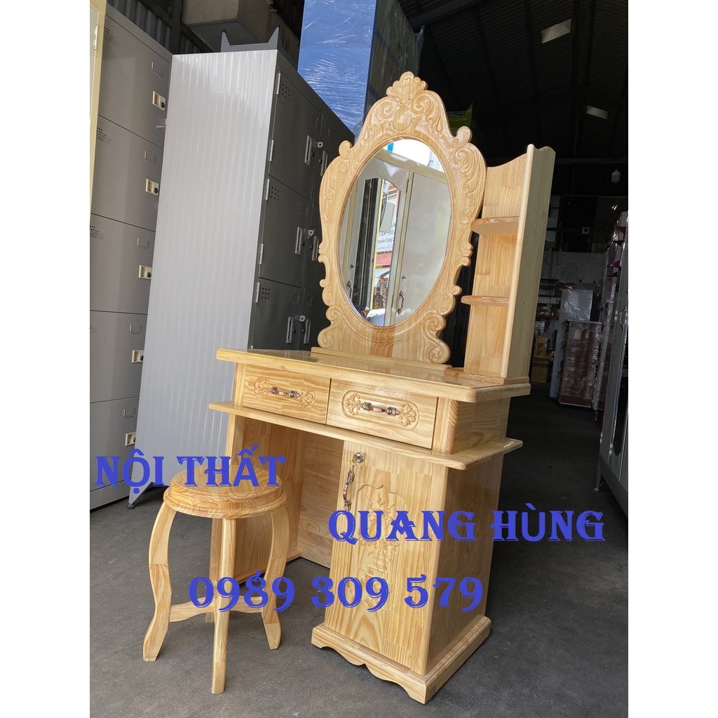 BÀN TRANG ĐIỂM GỖ THÔNG TỰ NHIÊN DÀNH CHO PHÁI NỮ | BigBuy360 - bigbuy360.vn