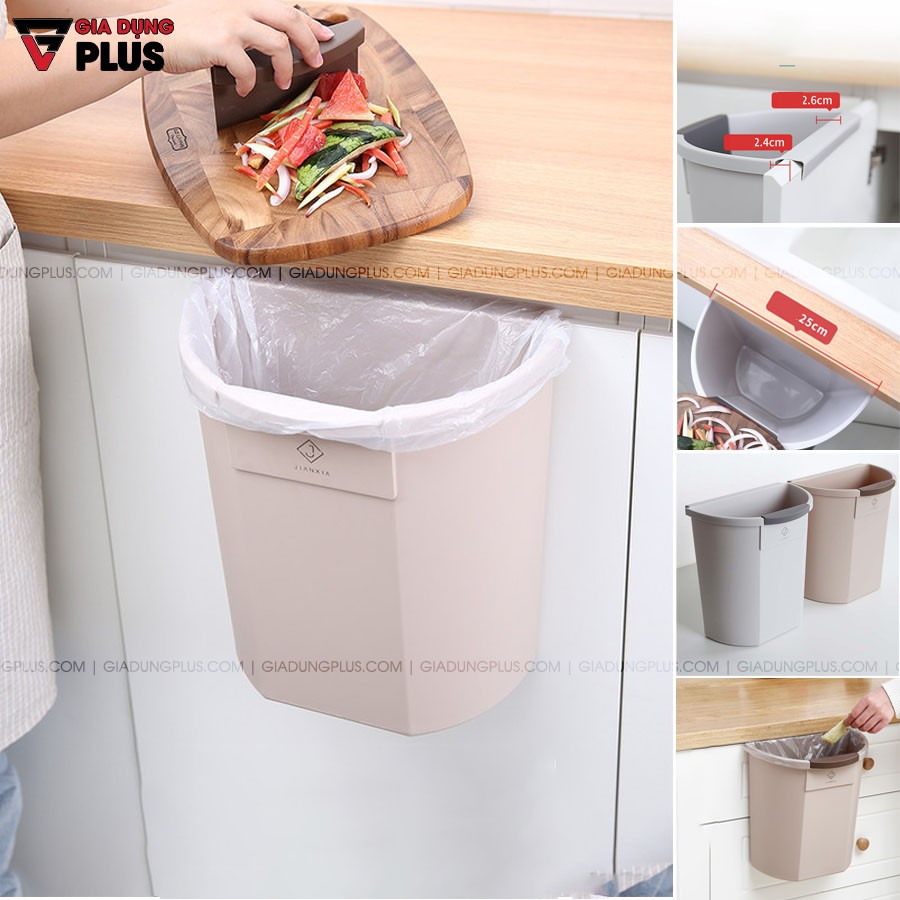 ❤️FREESHIP❤️ Thùng rác kẹp cánh cửa tủ bếp thông minh nhựa ABS chính hãng JIANXIA