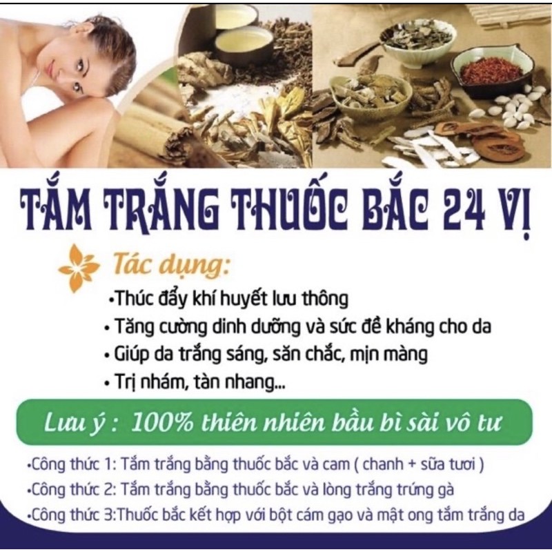 Bột thuốcc bắc 24 vị mỹ phẩm handmade