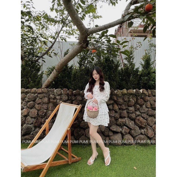 (Mẫu Mới) Váy Hoa Xô Tầng 2 Lớp Khóa Sau Tỉ Mỉ Hàng Mới Về UP Valentina Shop