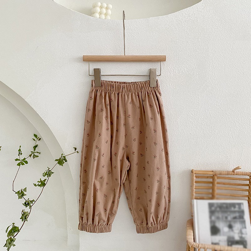 Quần lưng thun ống rộng thoáng khí cho bé gái