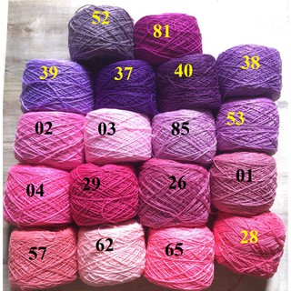 SỢI COTTON VIỆT NAM CTVN 1MM craftyarn đan móc thú bông, áo (bảng màu 4)