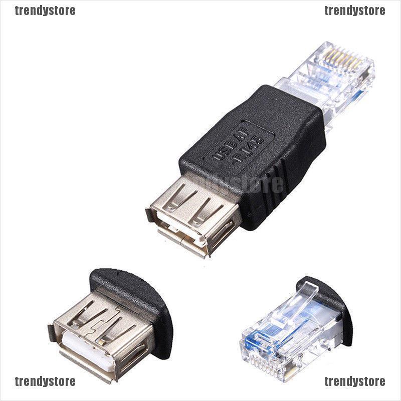 2pcs Ethernet RJ45 Male To USB Female Converter Adapter LAN Network