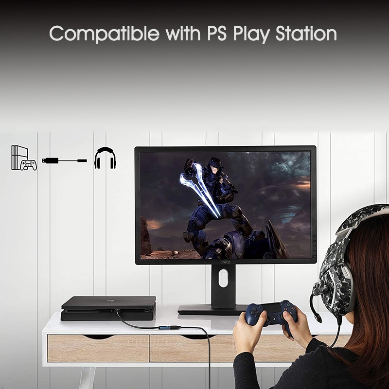 Card âm thanh USB bên ngoài, bộ chuyển đổi âm thanh USB sang 3.5mm, USB to Headphone Audio Adapter