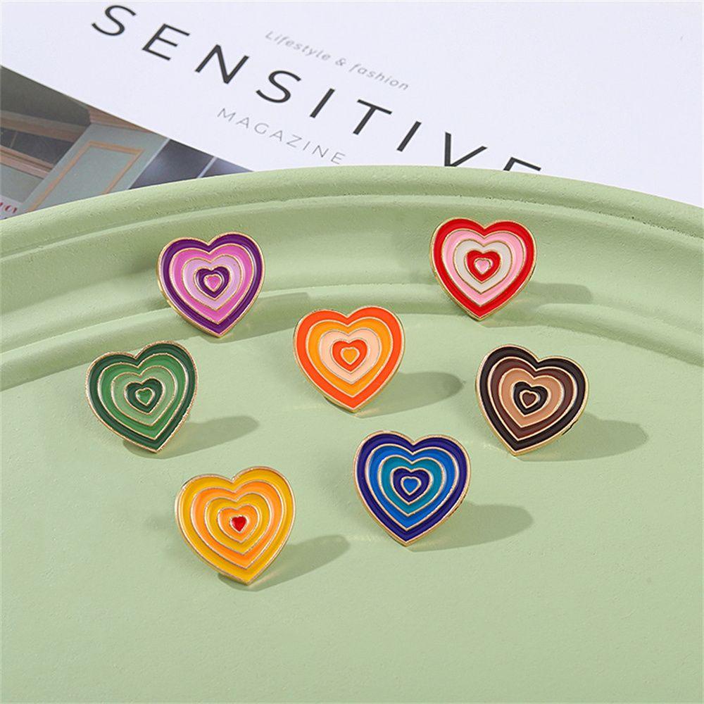 Ghim Cài Áo Hình Trái Tim Màu Gradient Nhiều Màu Sắc Unisex