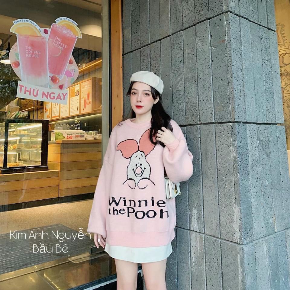 Áo len lông winner màu hồng siêu xinh