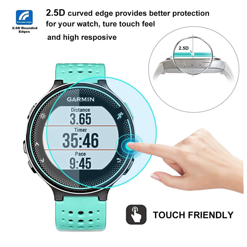 Set 4 kính cường lực bảo vệ màn hình thích hợp cho đồng hồ Garmin Forerunner 220/230/235/620/630