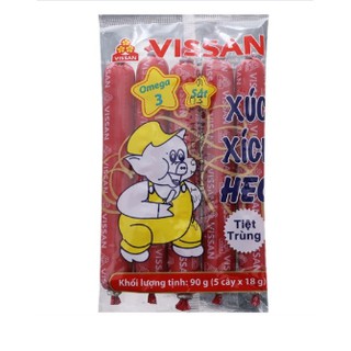 Xúc xích tiệt trùng Heo Vissan 18g( gói 5 cây)