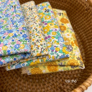 Vải thô hoa nhí cotton 100%, thô kate may quần áo, đồ phụ kiện