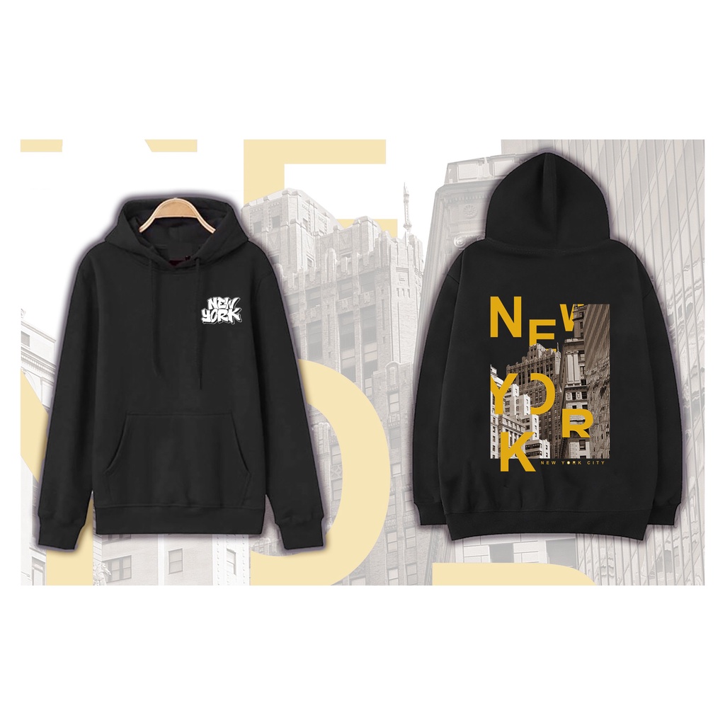 [bigsize] Áo khoác hoodie tông đen in 2 mặt bigsize nam