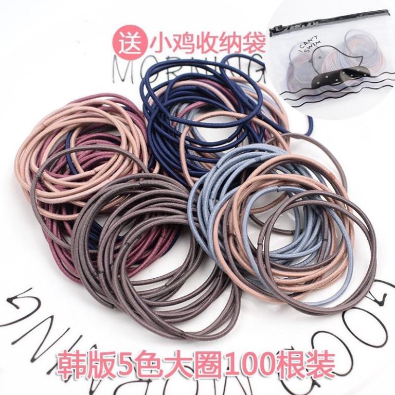 Chun Buộc Tóc Túi Zip Set 100 Chiếc