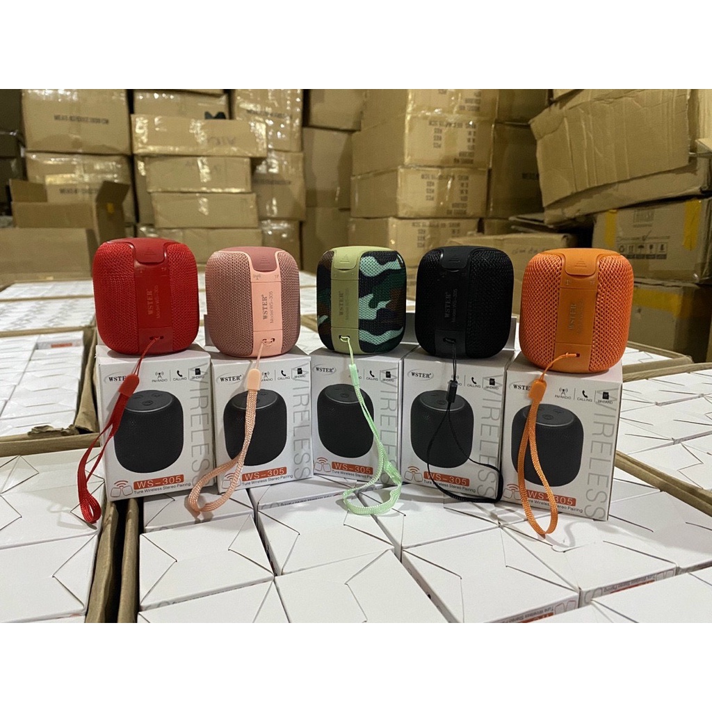 Loa Bluetooth Wster 305 Loa bluetooth mini WS 305, loa cầm tay bass mạnh âm thanh hay, hỗ trợ cắm nhớ BH 06 Tháng