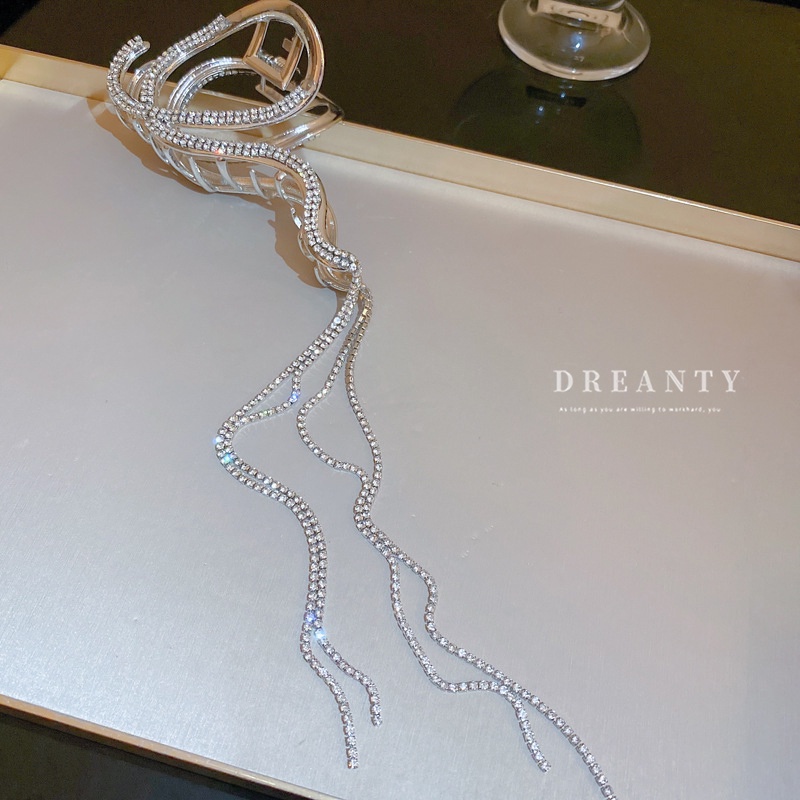 Kẹp Tóc Tua Rua Hình Cá Mập Đính Kim Cương Giả Thời Trang Cho Nữ