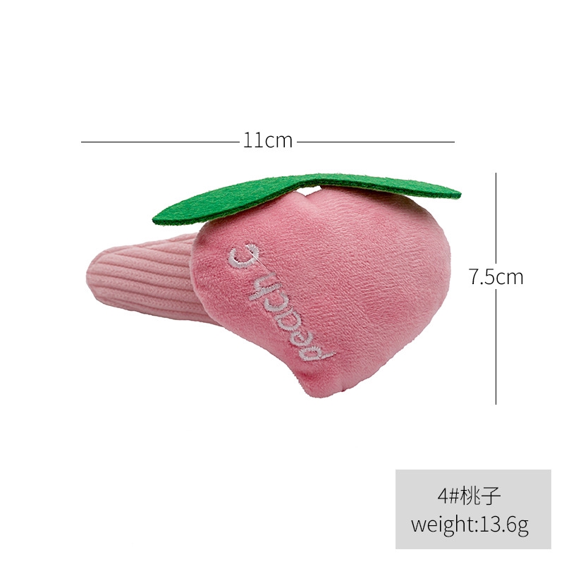 Korean Cute Sweet Girl Plush Dinosaur Strawberry Radish Peach Large Hairpin