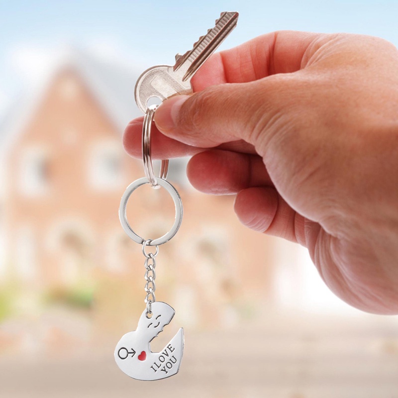 Set 2 Móc Khóa Hợp Kim Ghép Hình Trái Tim Cho Cặp Đôi