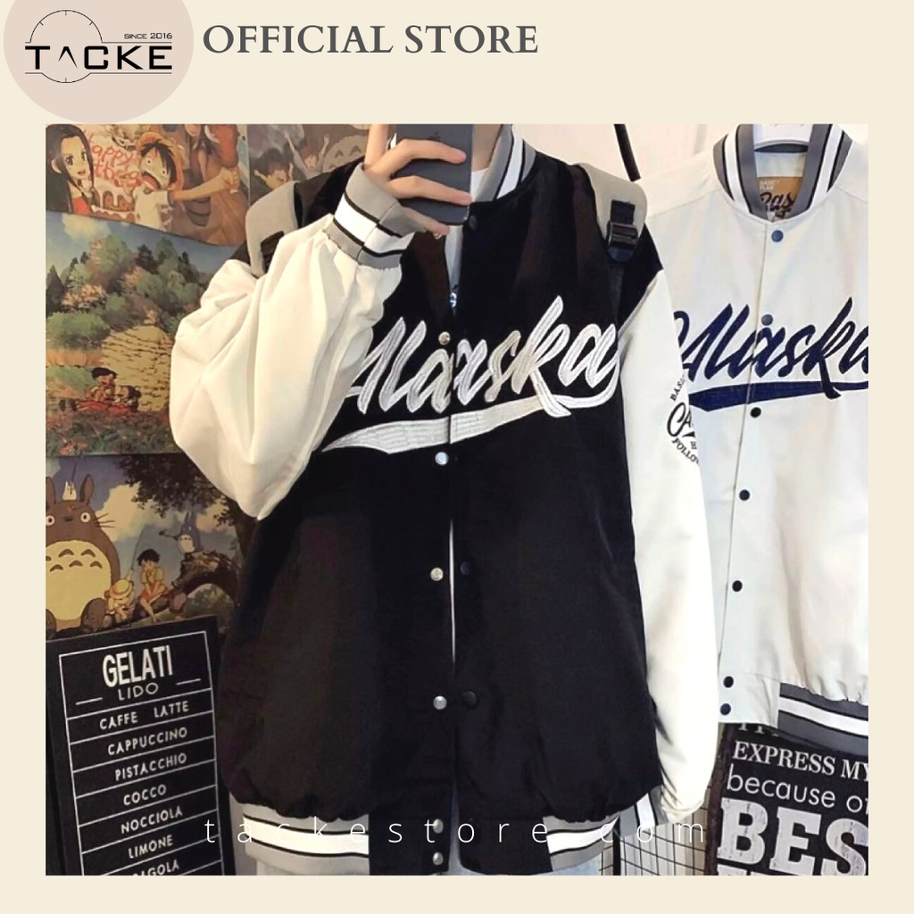 Áo khoác bomber dù Alaska unisex nam nữ form rộng 2 lớp Chống Nắng Siêu Hot ulzzang Jacket Bomber TACKE STORE
