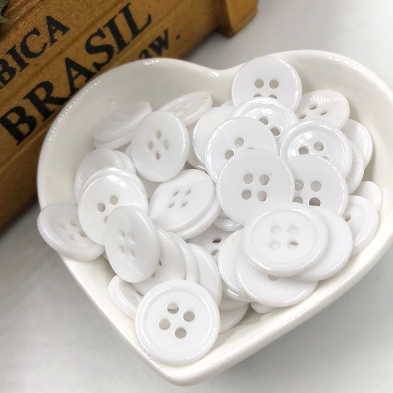 Set 50 Nút Nhựa 4 Lỗ Nhiều Màu Sắc 11 / 15 / 18 / 20 / 25 / 30mm pm250