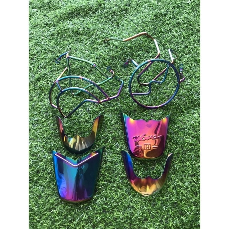 Combo 2 sản phẩm titan gồm: 1 bộ bảo vệ máy + 1 bộ bảo vệ dè hàng chất lượng cao